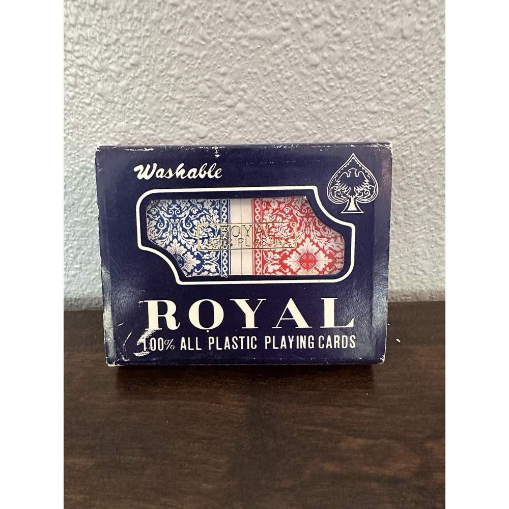 Royal Plastic Playing Cards 100% Washable Plastic 2 Decks Red Blue Complete